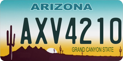 AZ license plate AXV4210