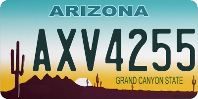 AZ license plate AXV4255