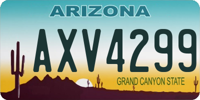 AZ license plate AXV4299