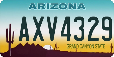 AZ license plate AXV4329