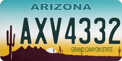 AZ license plate AXV4332
