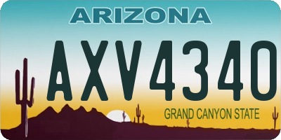 AZ license plate AXV4340