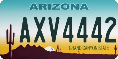 AZ license plate AXV4442