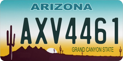AZ license plate AXV4461