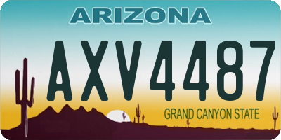 AZ license plate AXV4487