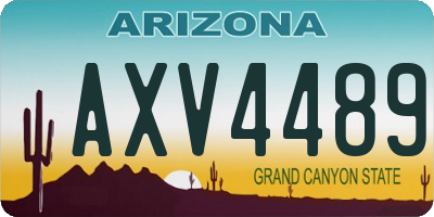 AZ license plate AXV4489