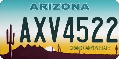 AZ license plate AXV4522