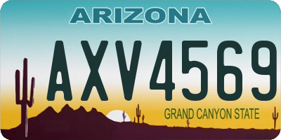 AZ license plate AXV4569
