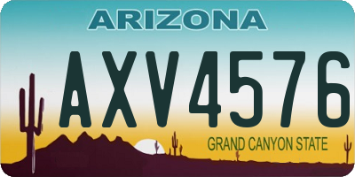 AZ license plate AXV4576