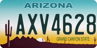 AZ license plate AXV4628