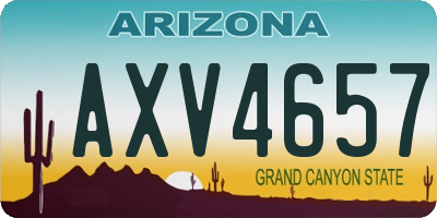 AZ license plate AXV4657