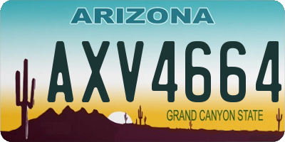 AZ license plate AXV4664