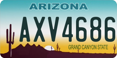 AZ license plate AXV4686