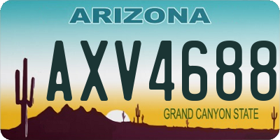 AZ license plate AXV4688