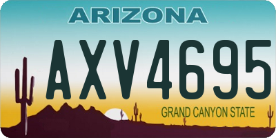 AZ license plate AXV4695