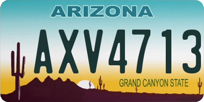 AZ license plate AXV4713