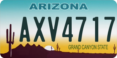 AZ license plate AXV4717