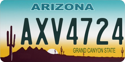 AZ license plate AXV4724