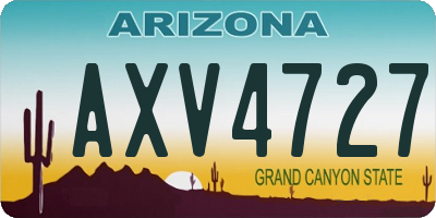 AZ license plate AXV4727