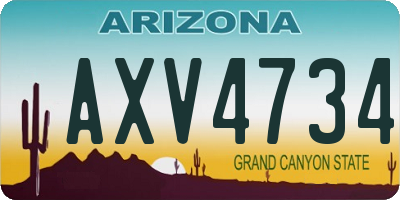 AZ license plate AXV4734