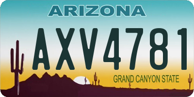 AZ license plate AXV4781