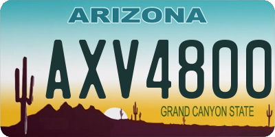 AZ license plate AXV4800