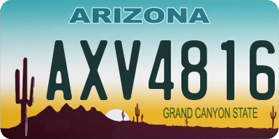 AZ license plate AXV4816