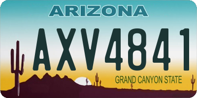 AZ license plate AXV4841