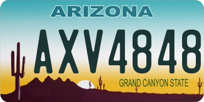 AZ license plate AXV4848