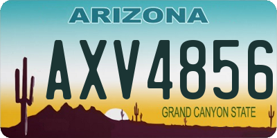 AZ license plate AXV4856