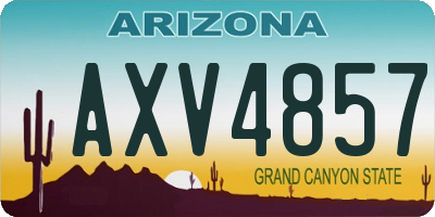 AZ license plate AXV4857