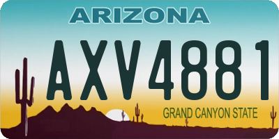 AZ license plate AXV4881