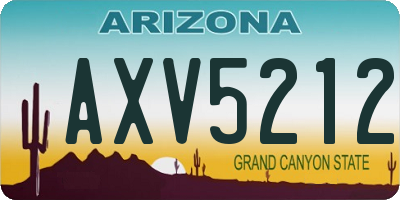 AZ license plate AXV5212