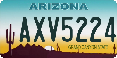 AZ license plate AXV5224