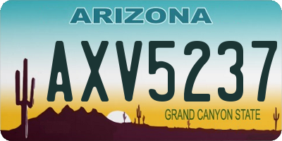 AZ license plate AXV5237