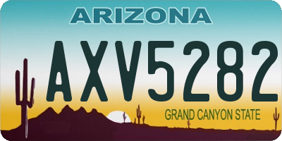 AZ license plate AXV5282