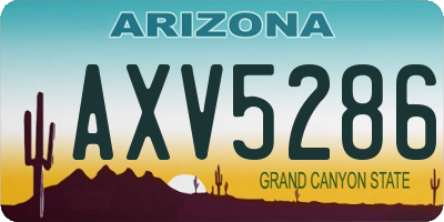 AZ license plate AXV5286