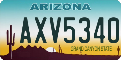 AZ license plate AXV5340