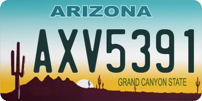 AZ license plate AXV5391