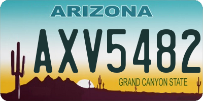 AZ license plate AXV5482