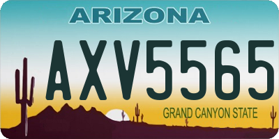 AZ license plate AXV5565