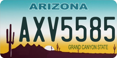 AZ license plate AXV5585