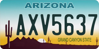 AZ license plate AXV5637