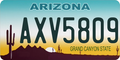 AZ license plate AXV5809