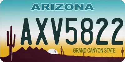 AZ license plate AXV5822