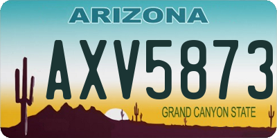 AZ license plate AXV5873