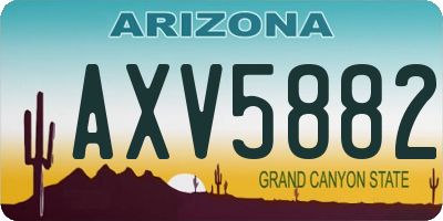 AZ license plate AXV5882