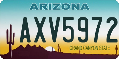 AZ license plate AXV5972