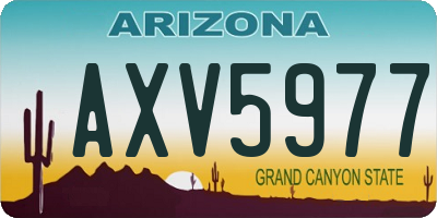 AZ license plate AXV5977