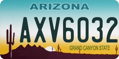 AZ license plate AXV6032